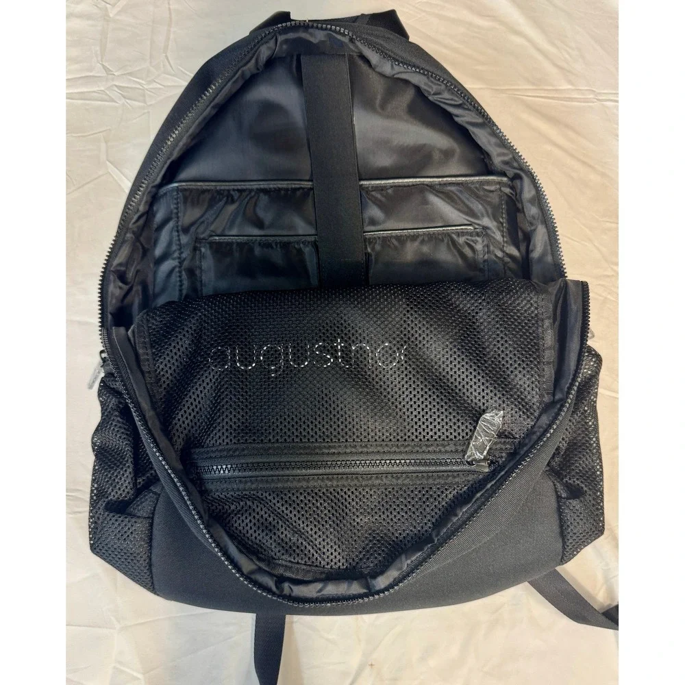 Augustnoa Black Recycled Water Bottle Laptop Backpack with  display picture 3